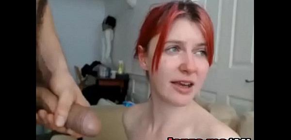  Busty Redhead Sucking webcam HD